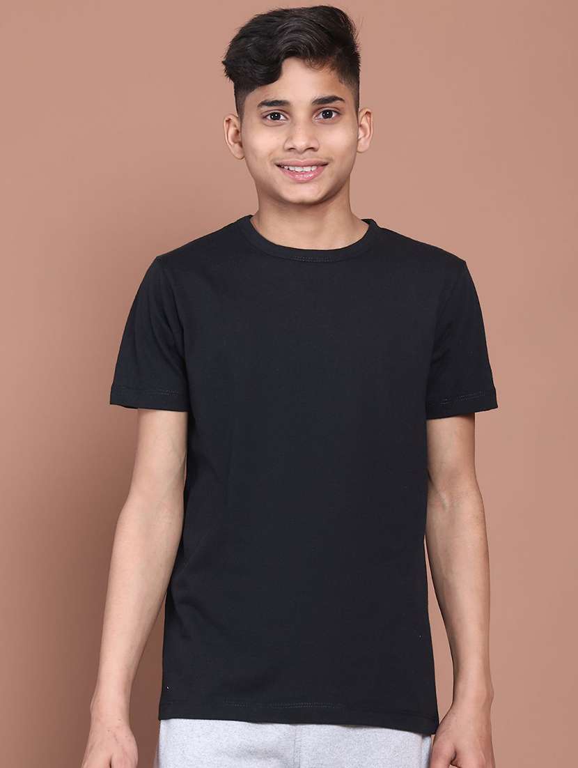 boys black cotton t-shirt