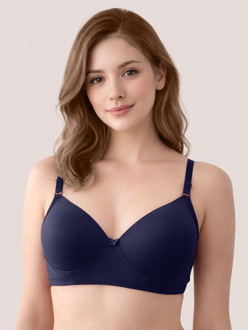 women solid lightly padded regular bra