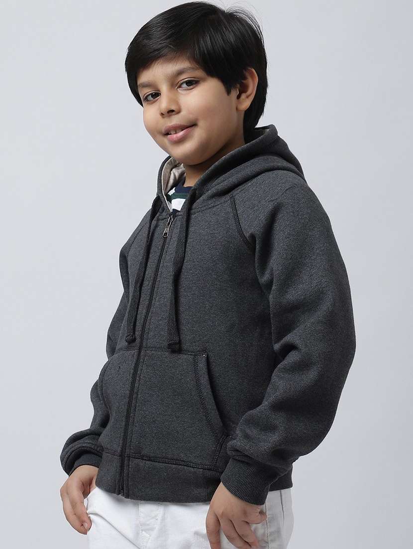 boys grey fleece regular jackets & coat