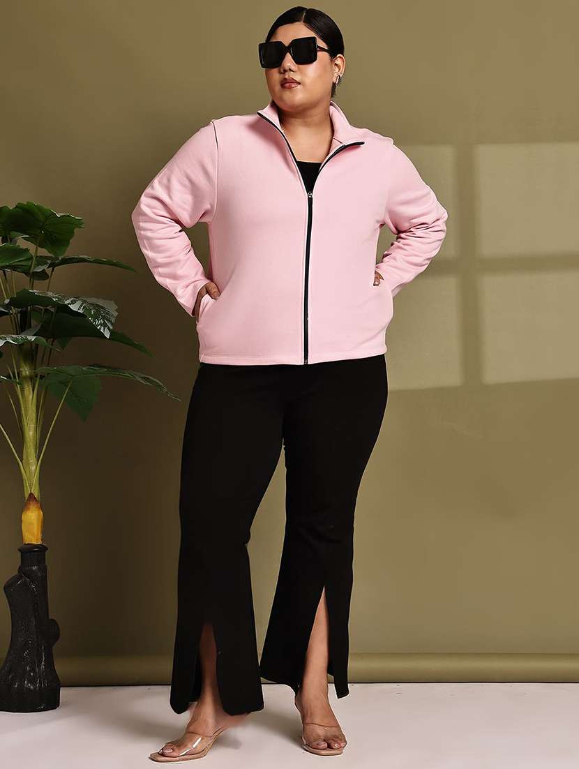 women  pink cotton blend regular jacket - 22465013 -  Standard Image - 3