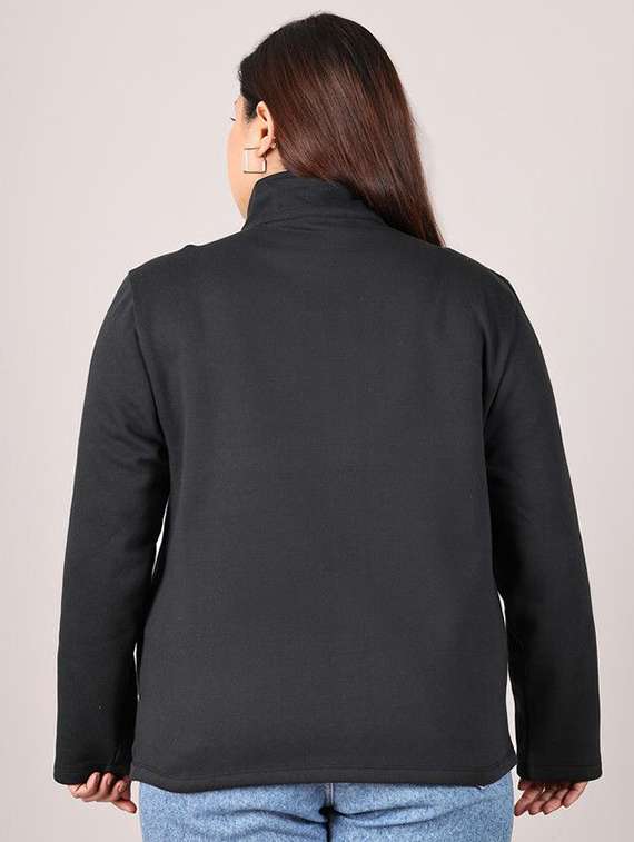 women black cotton regular jacket - 22465014 -  Standard Image - 3