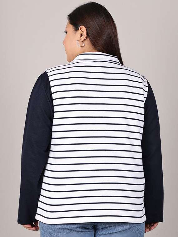 women white cotton regular jacket - 22465015 -  Standard Image - 3