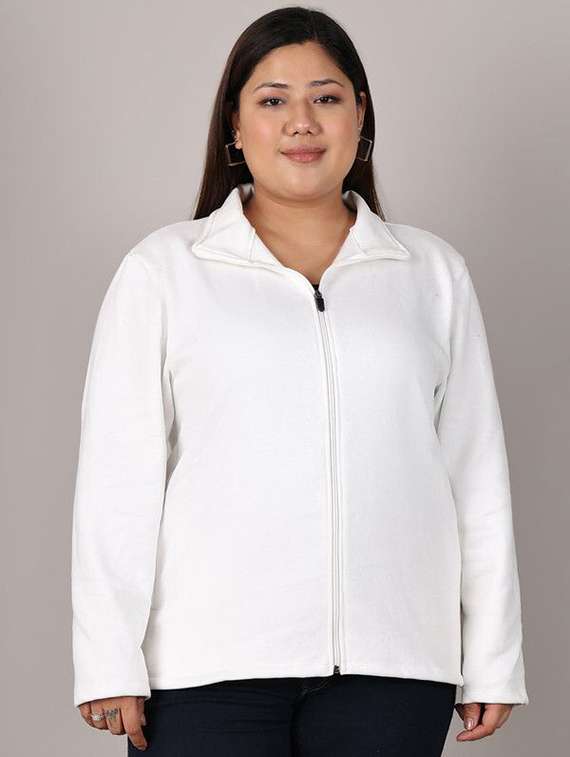 women white cotton regular jacket
