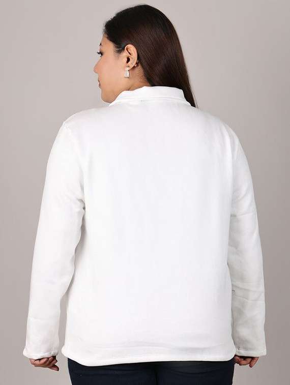 women white cotton regular jacket - 22465016 -  Standard Image - 3