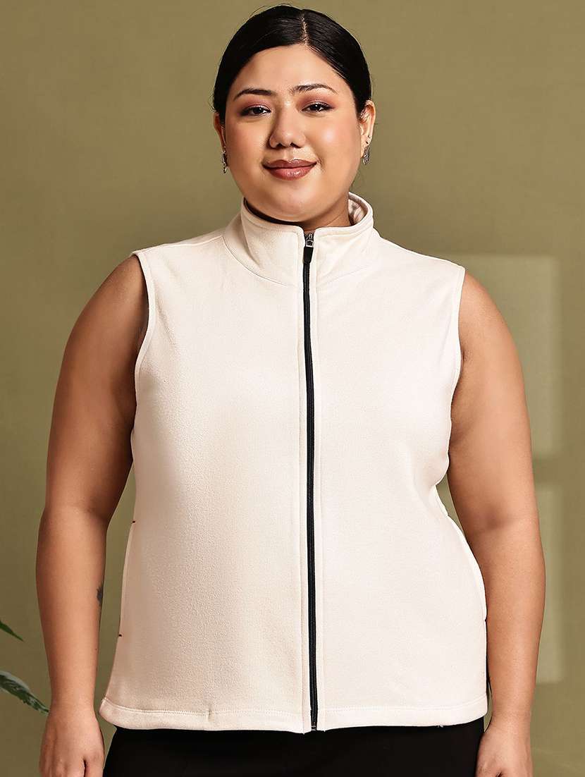 women beige cotton blend regular jacket