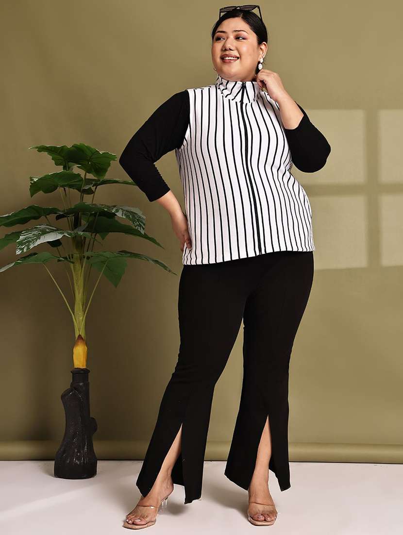 women stripes white cotton blend regular jacket - 22465021 -  Standard Image - 3