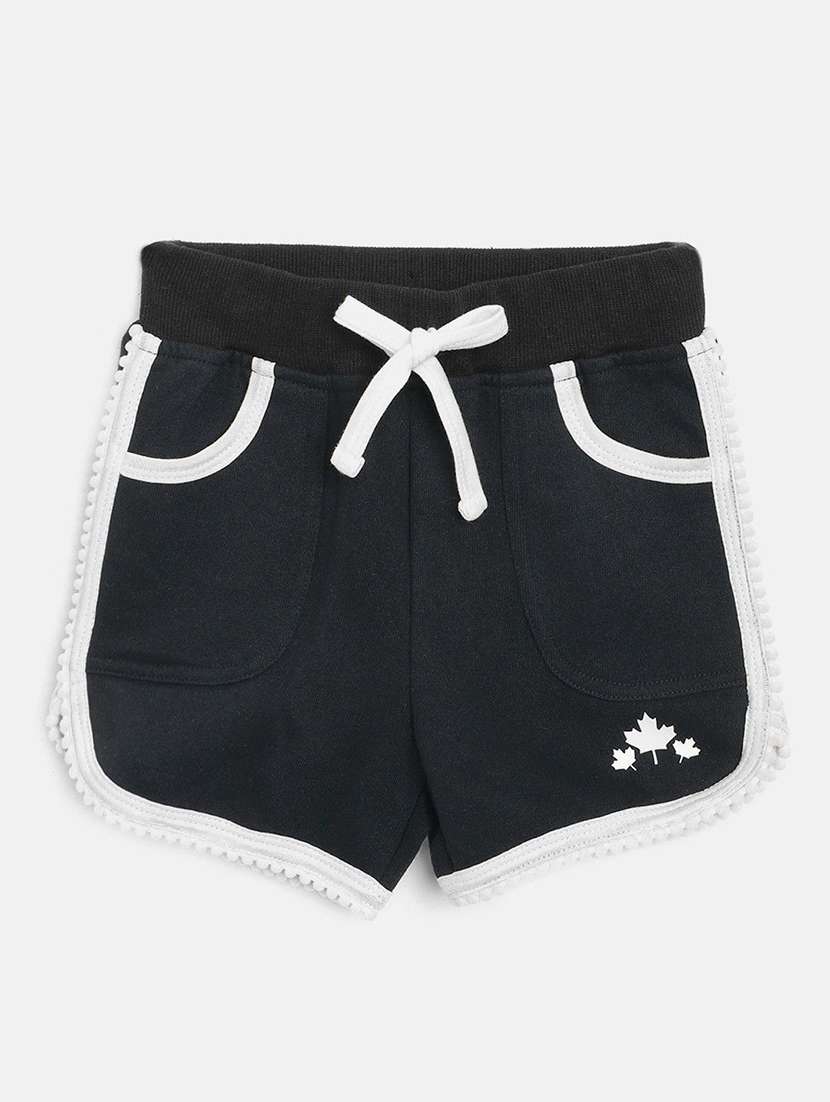 girl black cotton shorts shorts and three-fourth