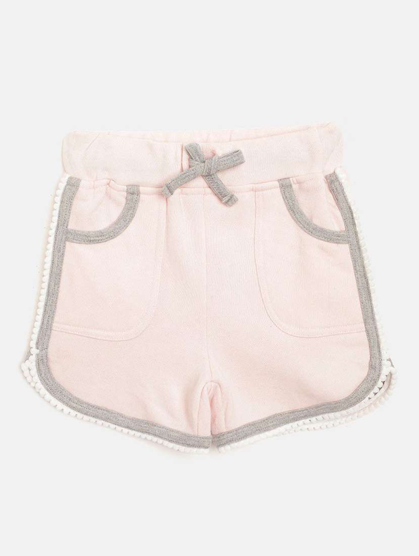 girls pink cotton shorts shorts and three-fourth