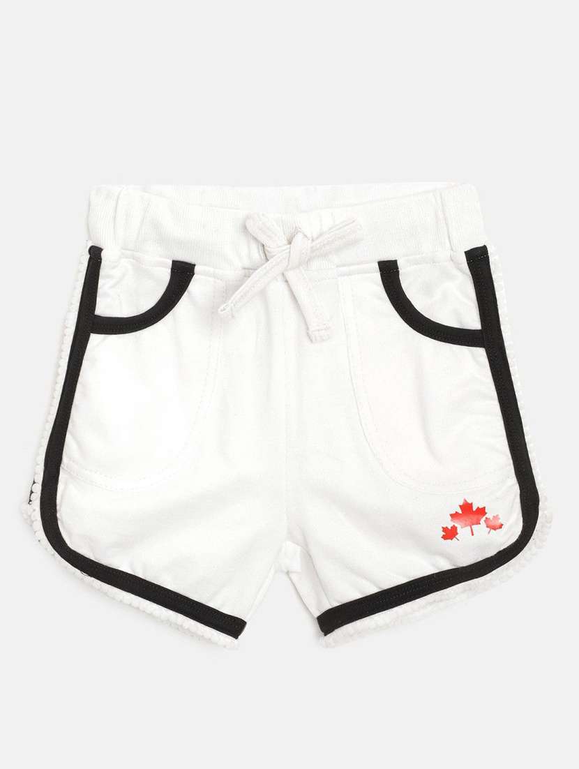 girls white cotton shorts shorts and three-fourth