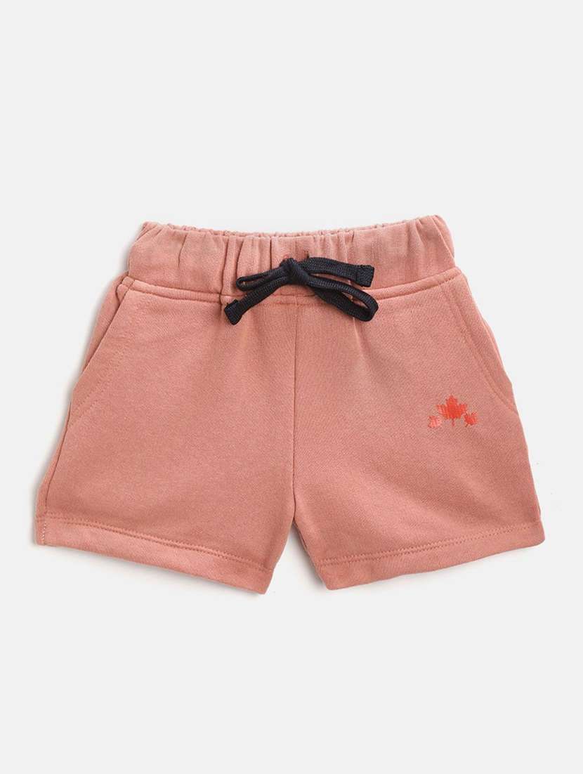 girls peach cotton shorts shorts and three-fourth