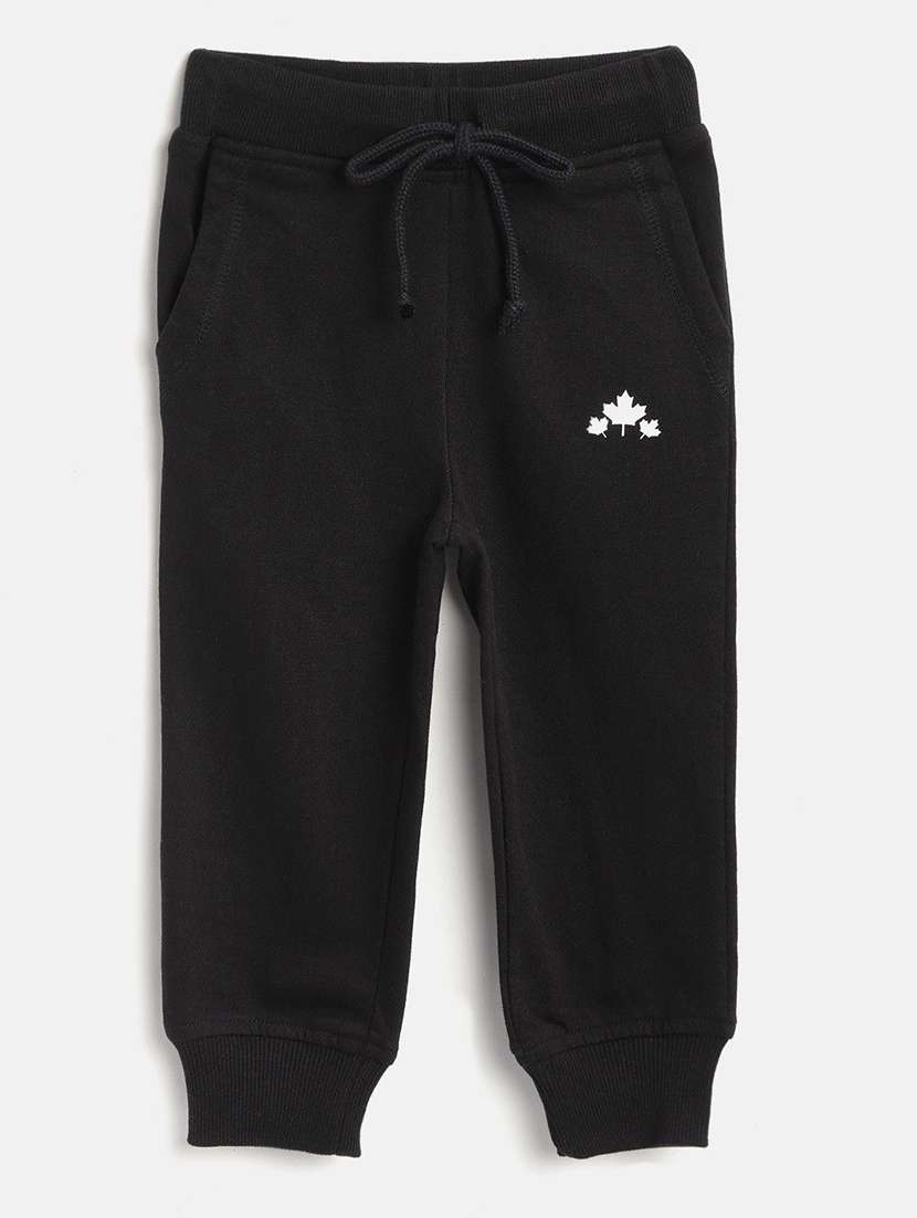 girl black cotton plain jogger