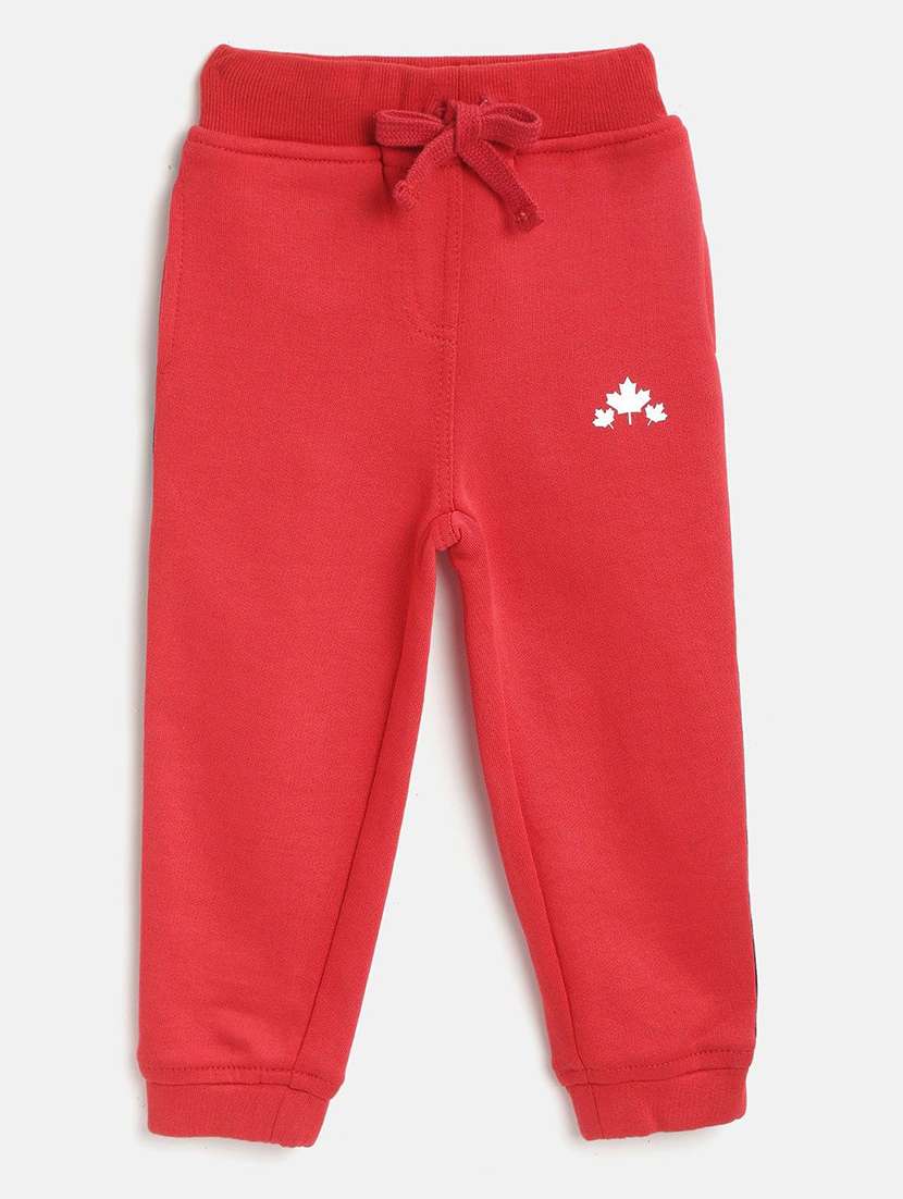 girl red cotton printed jogger