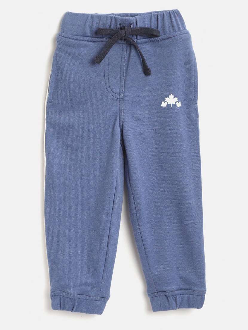girl blue cotton plain jogger