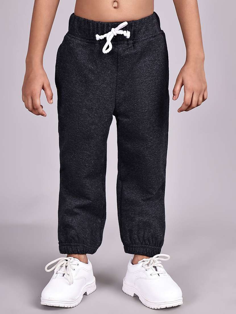 kids grey cotton plain jogger