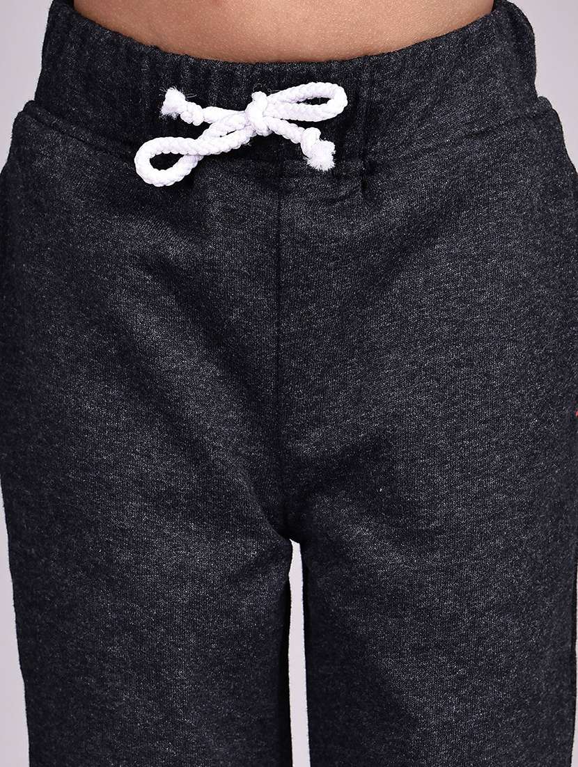 kids grey cotton plain jogger - 22465063 -  Standard Image - 3