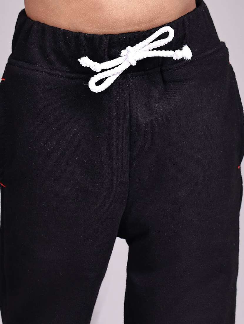 boys black cotton plain jogger - 22465064 -  Standard Image - 3