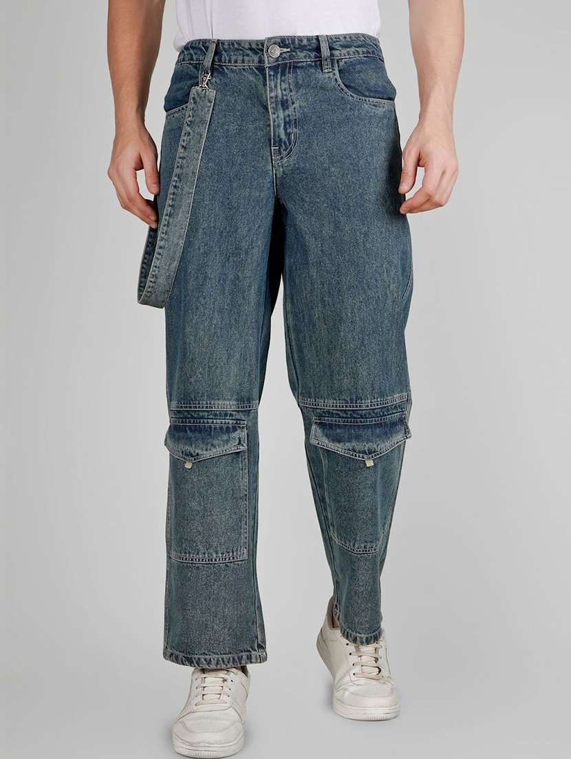 men blue denim jean