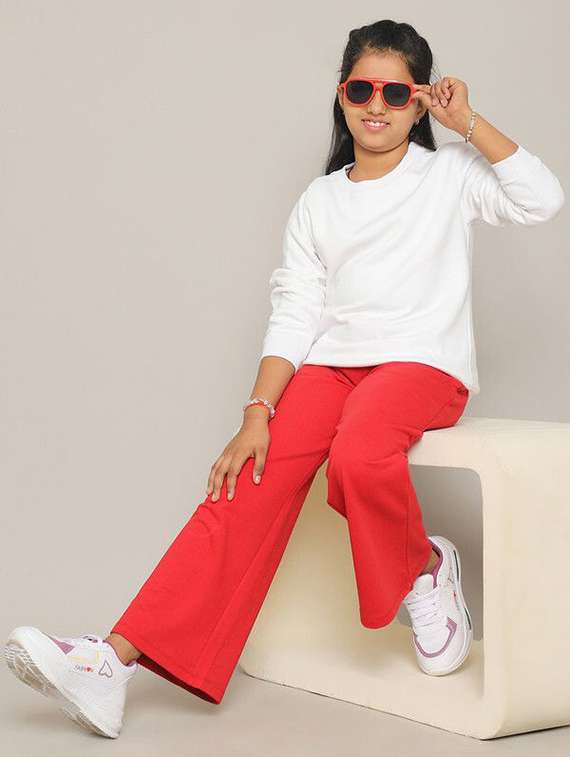 girl red cotton track wear - 22465080 -  Standard Image - 3