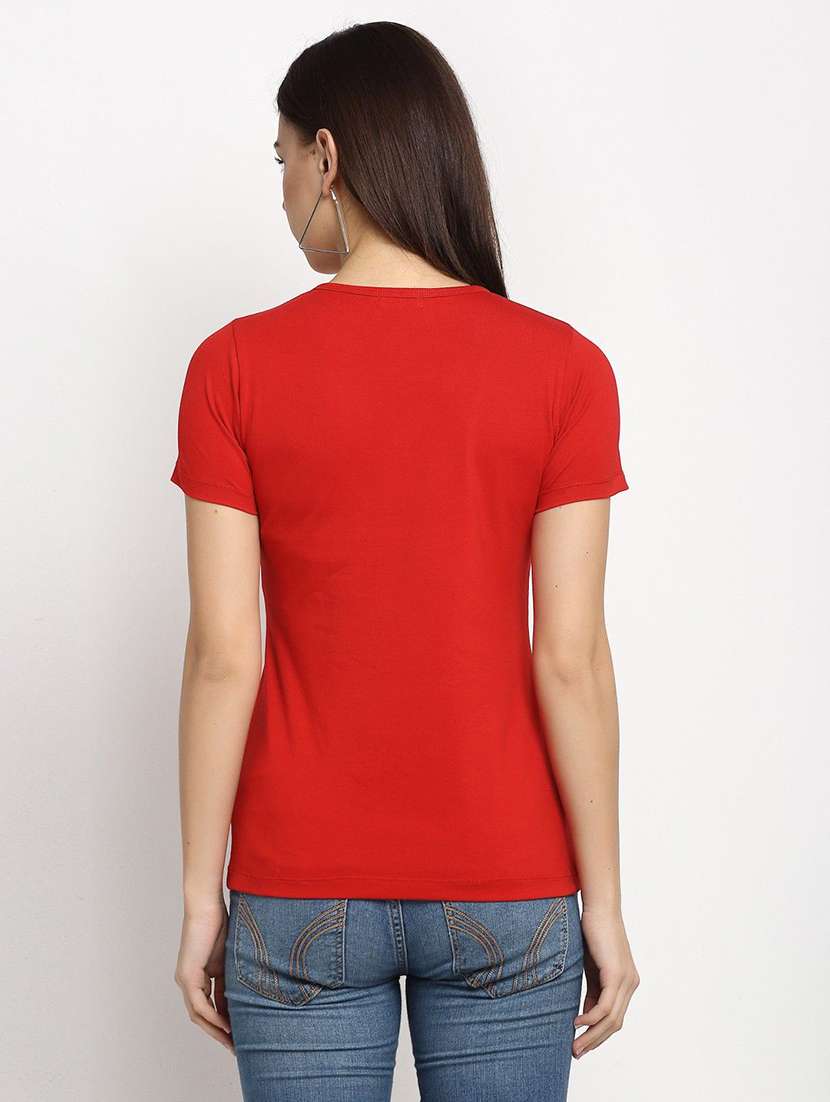 women solid ed cotton regular t-shirt - 22465112 -  Standard Image - 3
