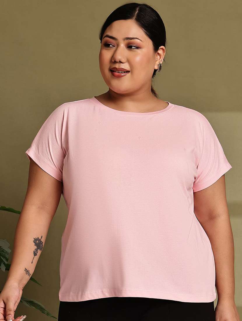 women solid short sleeve t-shirt