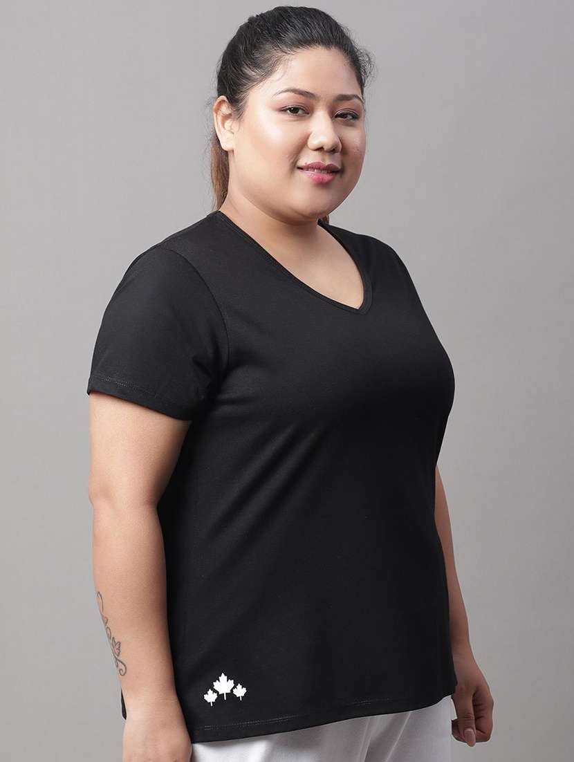 women solid short sleeve t-shirt - 22465119 -  Standard Image - 3