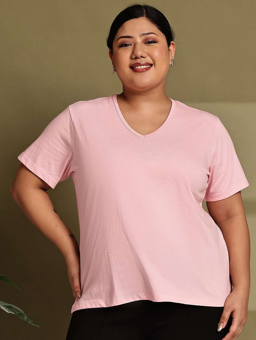 women solid short sleeve t-shirt