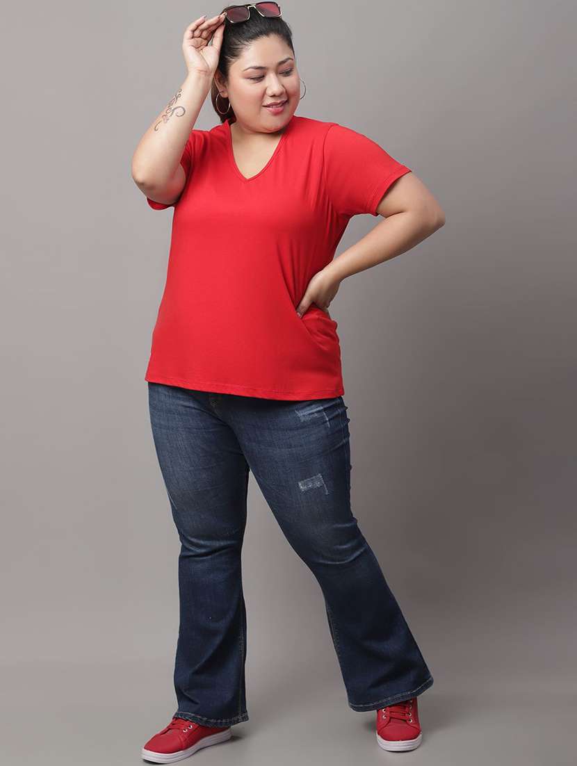 women solid short sleeve t-shirt - 22465122 -  Standard Image - 5