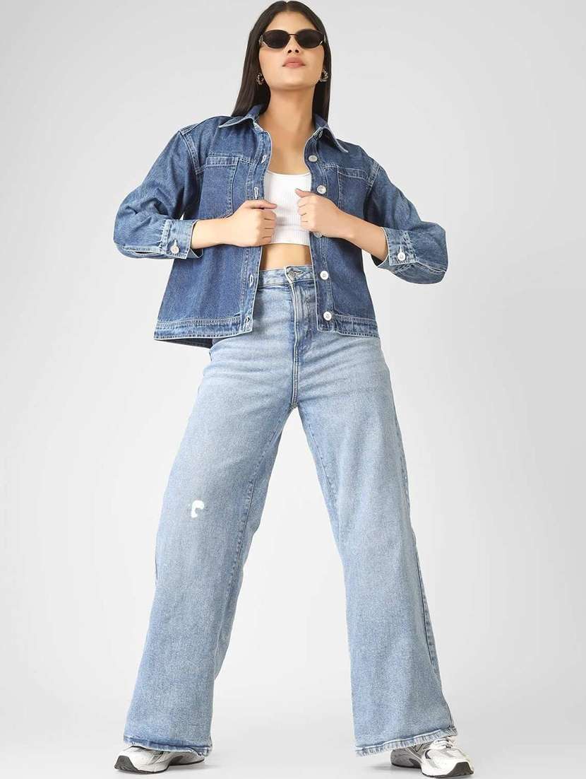 women blue denim denim jacket - 22465159 -  Standard Image - 5