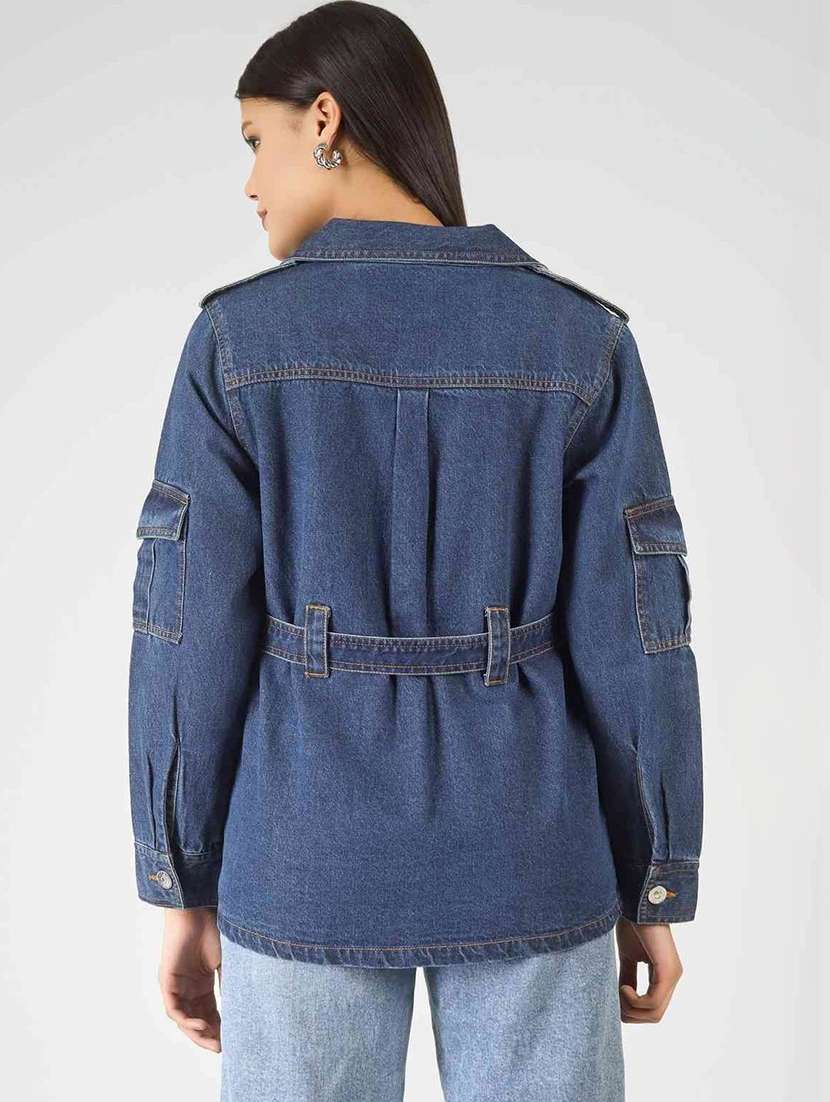 women blue denim denim jacket - 22465160 -  Standard Image - 3