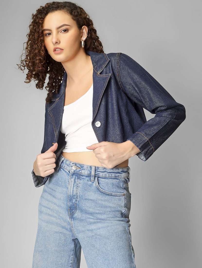 women blue denim denim jacket - 22465161 -  Standard Image - 3