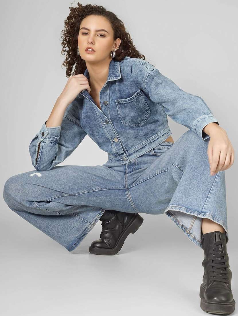women blue denim denim jacket - 22465162 -  Standard Image - 3