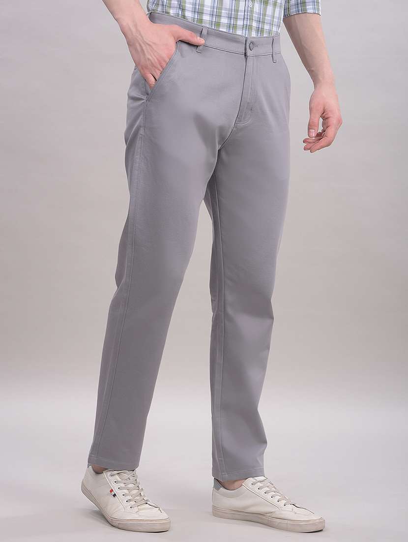 men solid mid rise chinos casual trouser - 22465248 -  Standard Image - 3