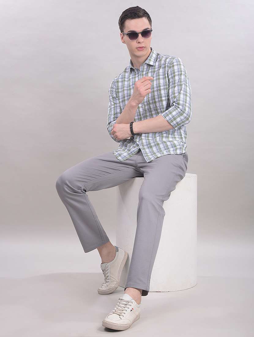 men solid mid rise chinos casual trouser - 22465248 -  Standard Image - 5