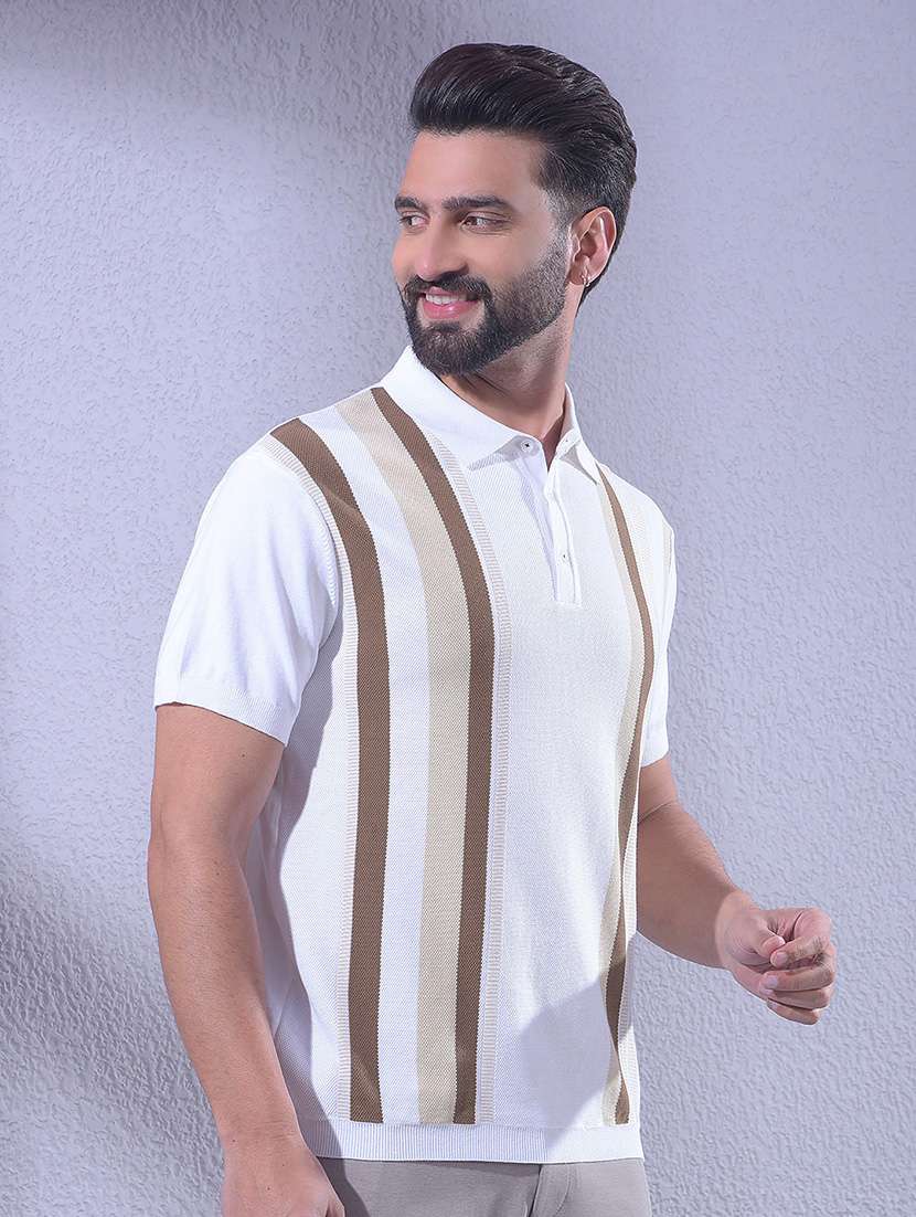 men striped short sleeve regular fit polo t-shirt - 22465269 -  Standard Image - 3