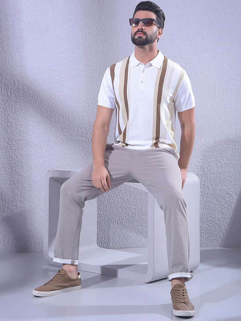 men striped short sleeve regular fit polo t-shirt - 22465269 -  Standard Image - 5