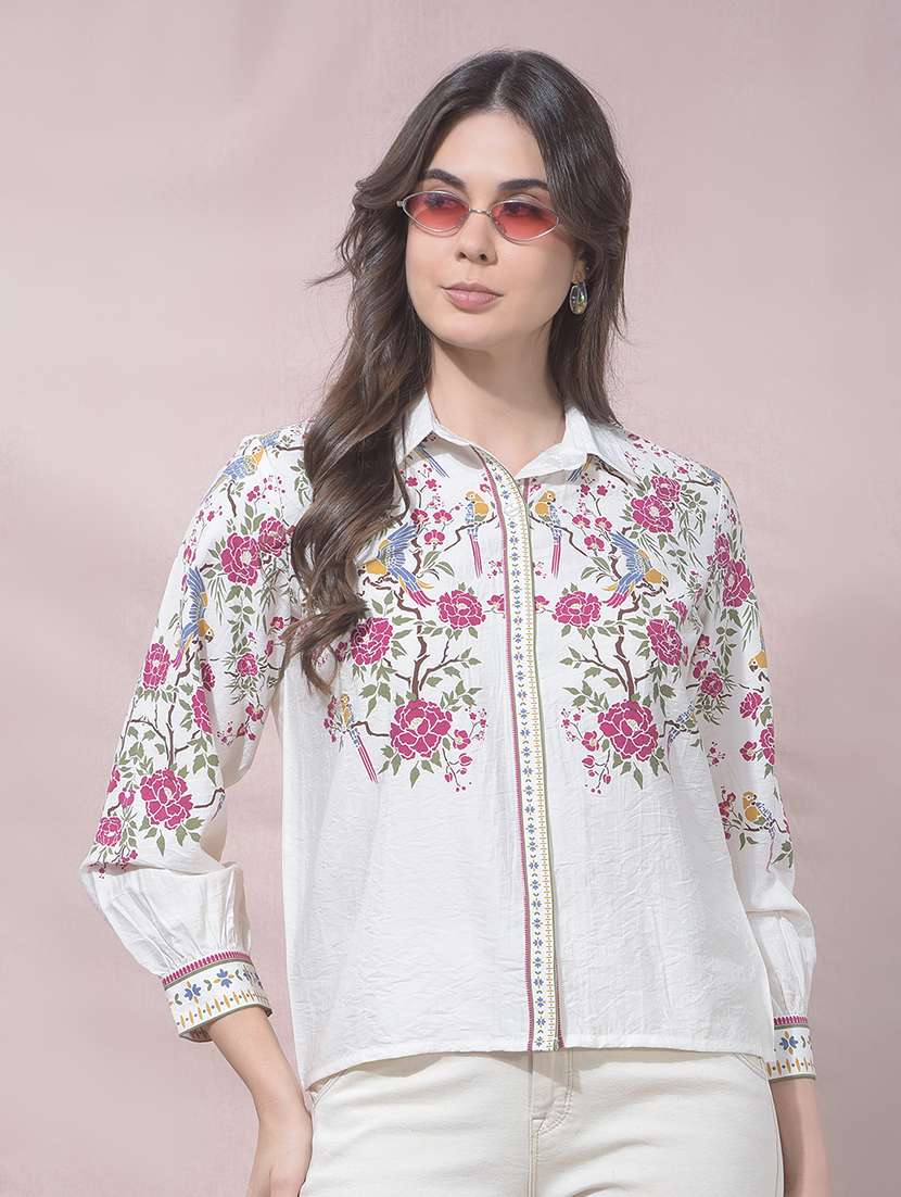 women floral printed regular shirt