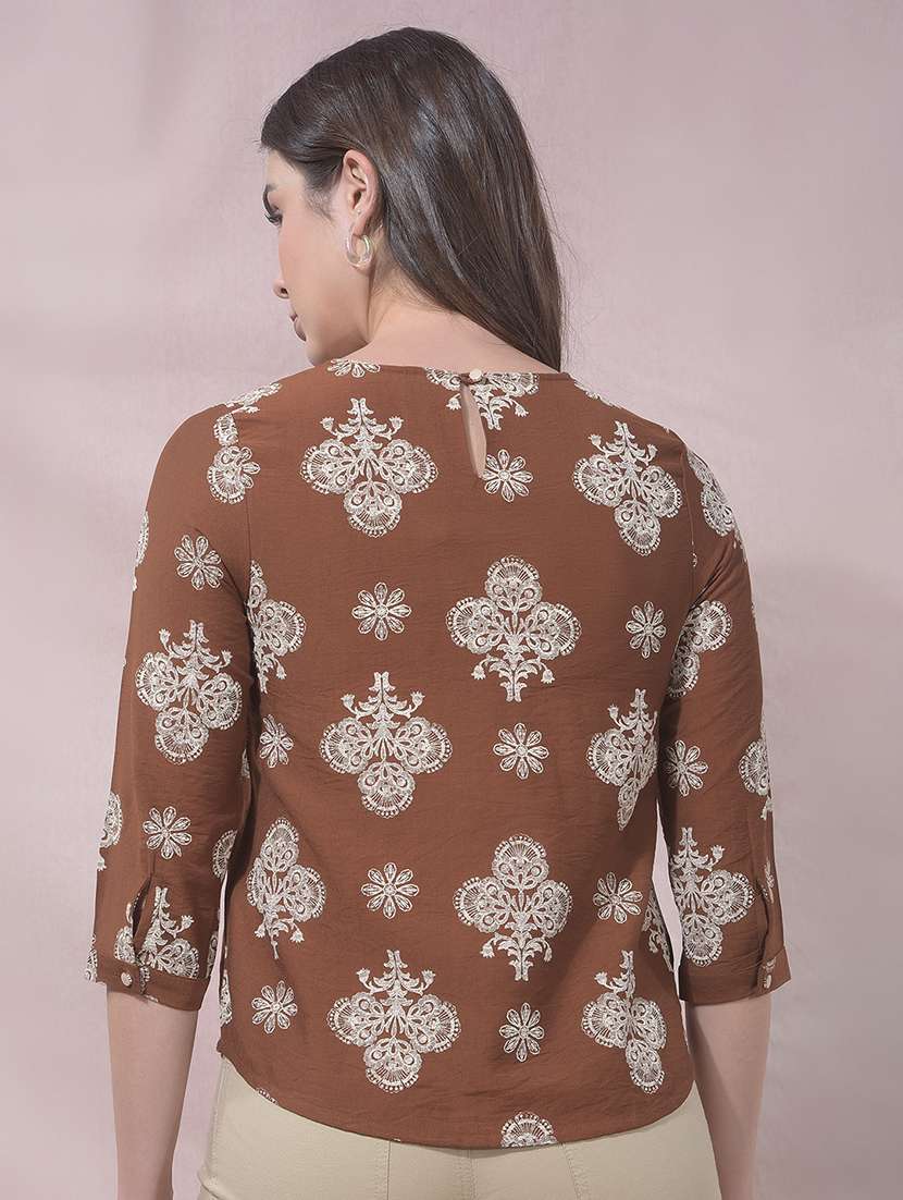 Women Printed Round Neck Regular Fit Top - 22465298 -  Standard Image - 3