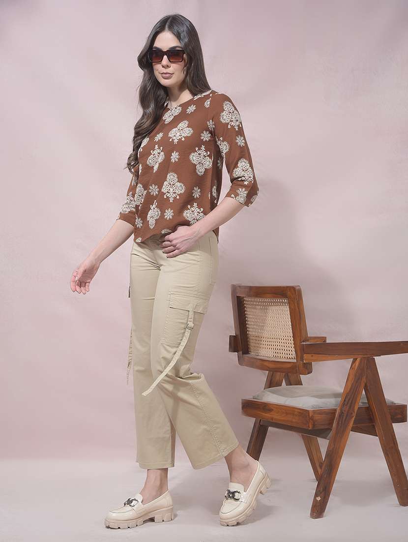 Women Printed Round Neck Regular Fit Top - 22465298 -  Standard Image - 5