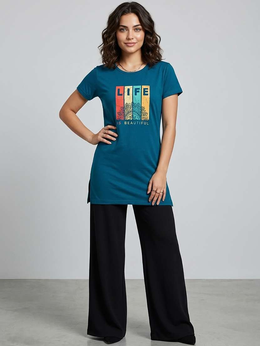 women pack of 2 printed short sleeve loungwear t-shirt - 22465357 -  Standard Image - 5