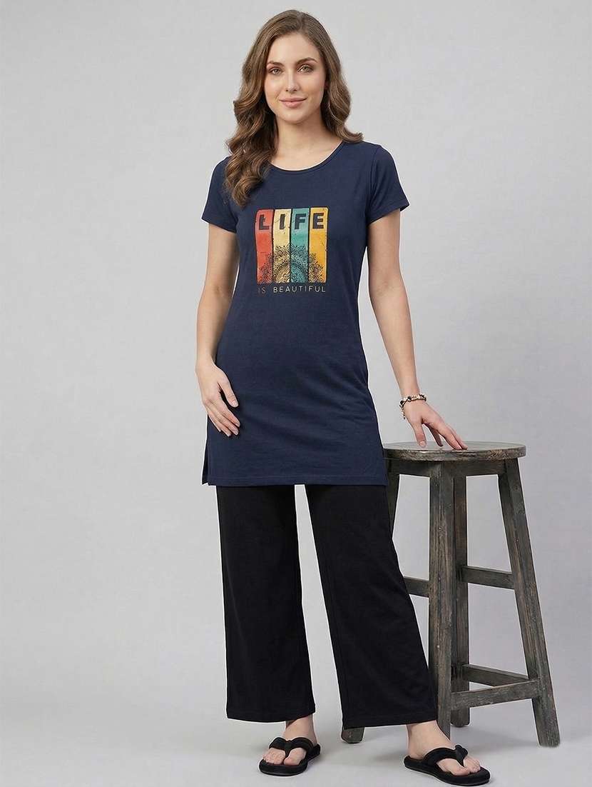 women pack of 2 printed short sleeve loungwear t-shirt - 22465363 -  Standard Image - 5