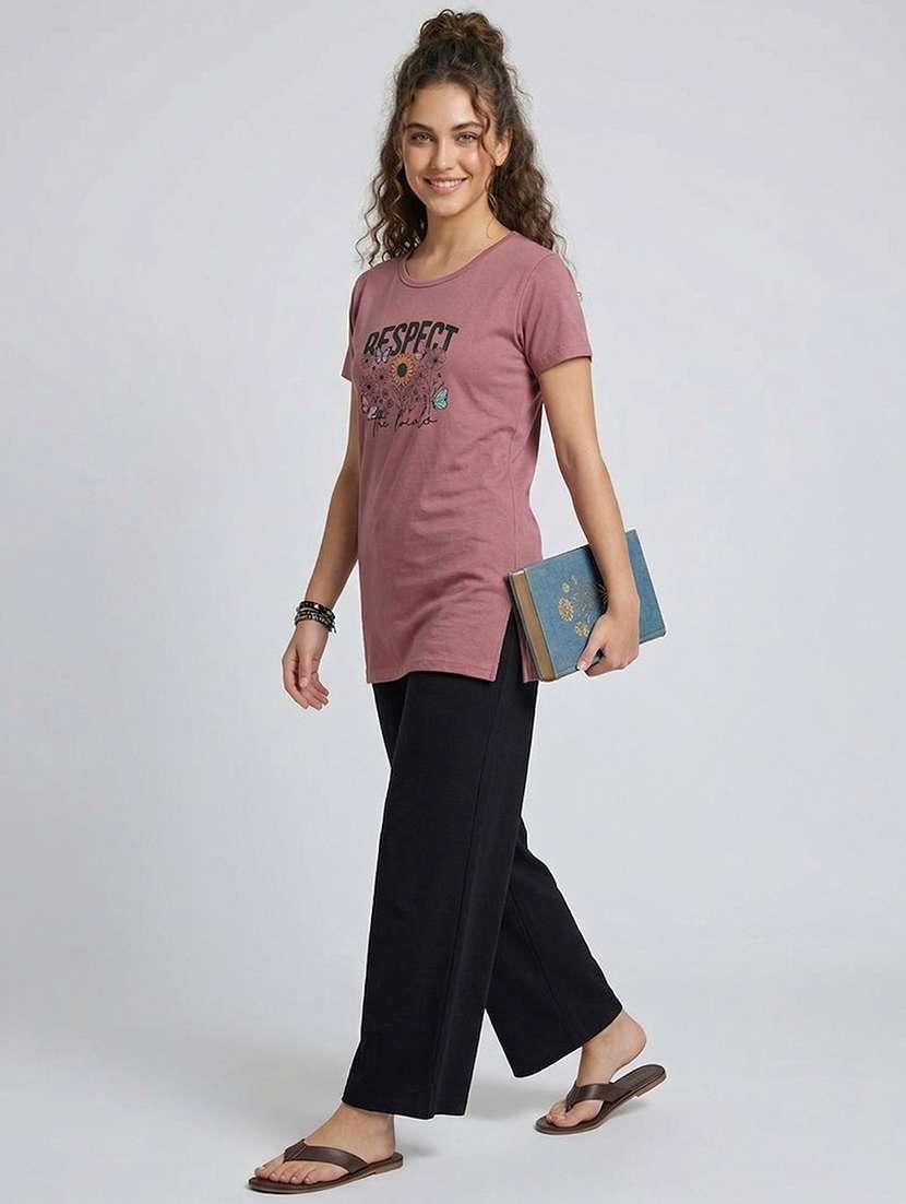 women pack of 2 printed short sleeve loungwear t-shirt - 22465374 -  Standard Image - 5