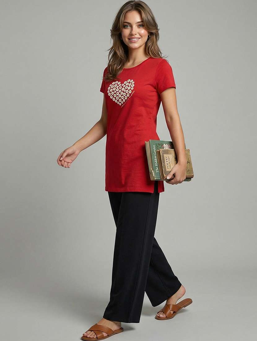 women pack of 2 printed short sleeve loungewear t-shirt - 22465401 -  Standard Image - 5