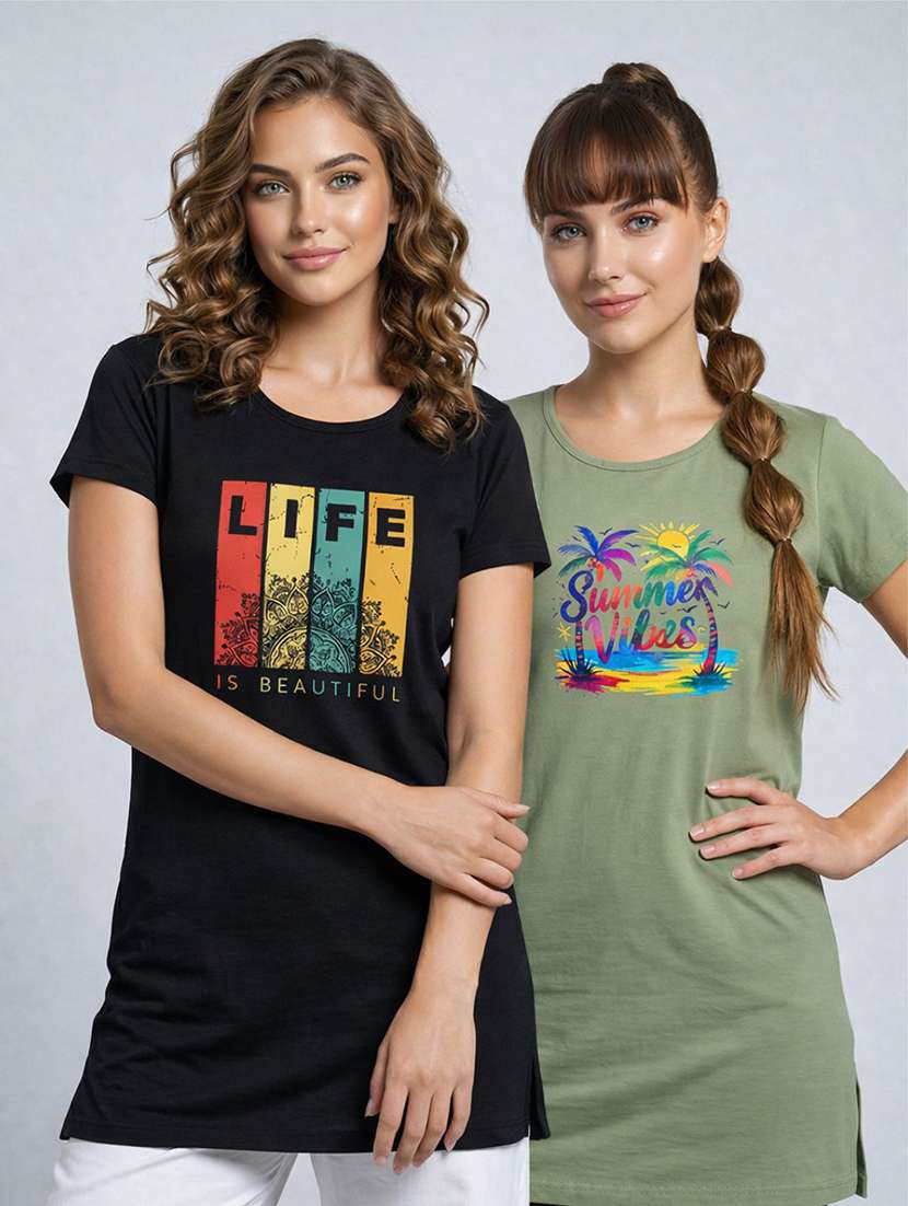 women pack of 2 short sleeve t-shirt
