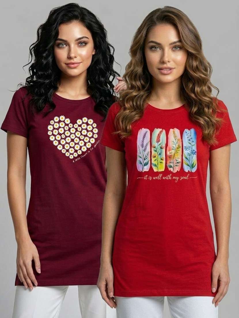 women pack of 2 short sleeve t-shirt