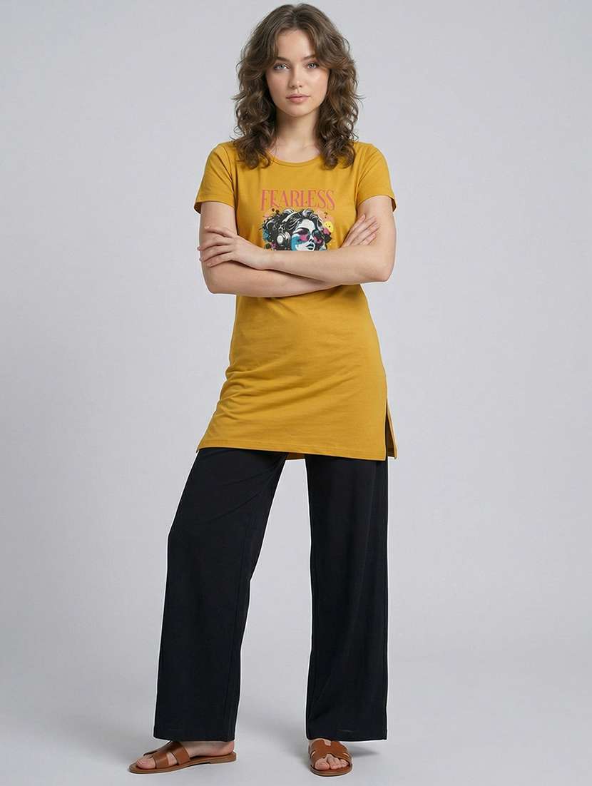 women pack of 2 printed round neck lounge-tshirt - 22465595 -  Standard Image - 5