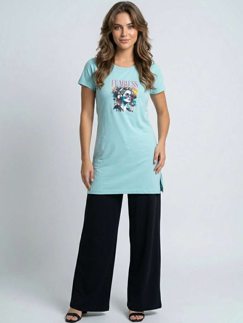 women pack of 2 printed round neck lounge-tshirt - 22465608 -  Standard Image - 5