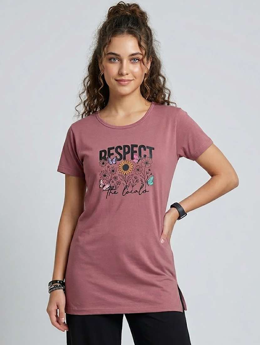 women pack of 2 printed round neck lounge-tshirt - 22465672 -  Standard Image - 3