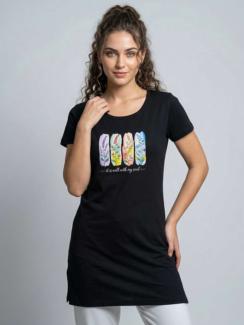 women pack of 2 printed round neck lounge-tshirt - 22465713 -  Standard Image - 3