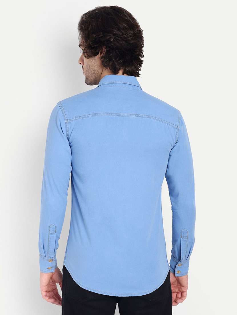 men solid long sleeve regular fit casual shirt - 22465911 -  Standard Image - 3