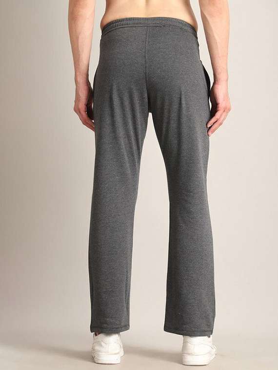 men solid mid rise full length track pant - 22466089 -  Standard Image - 3